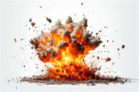 Premium Ai Image Big Explosion Effect White Background Realistic