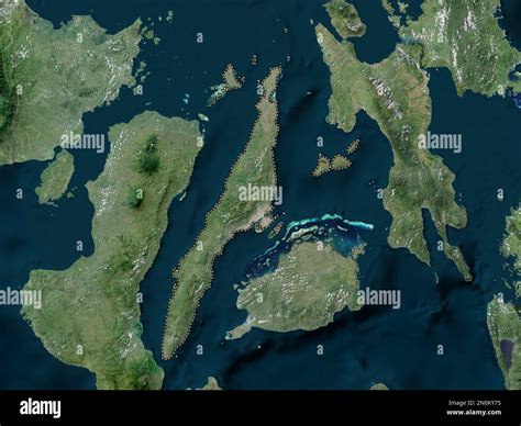 Cebu, province of Philippines. High resolution satellite map Stock ...