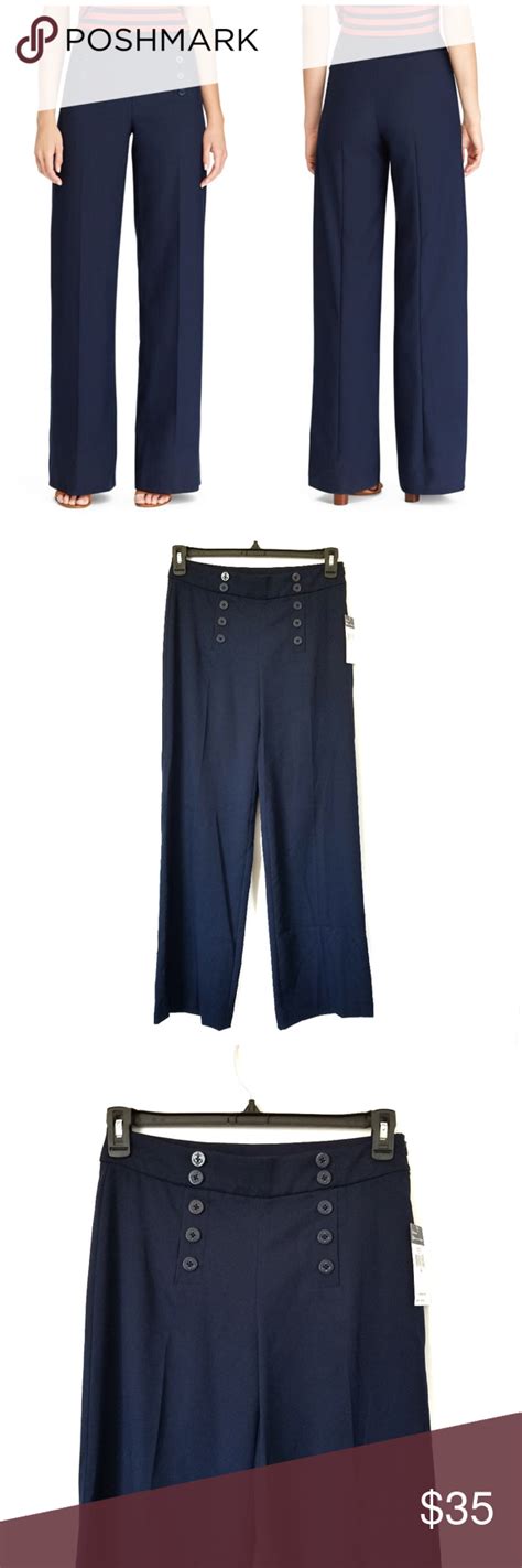 Chaps Womens Navy Sailor Wide Leg Pants Size 6 Wide Leg Pants Navy