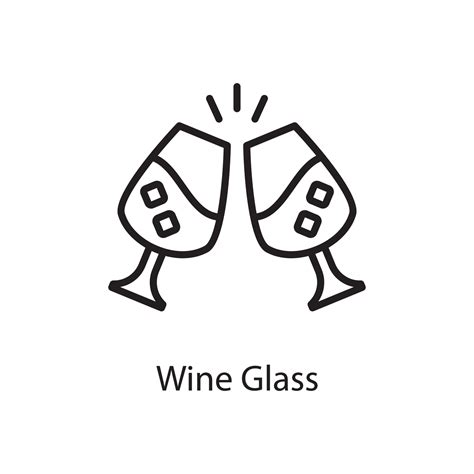 Wine Glass Vector Outline Icon Design Illustration Love Symbol On White Background Eps 10 File