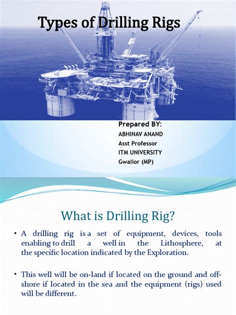 Types of Drilling Rigs Its Selection | PDF | Drilling Rig | Manufactured Goods