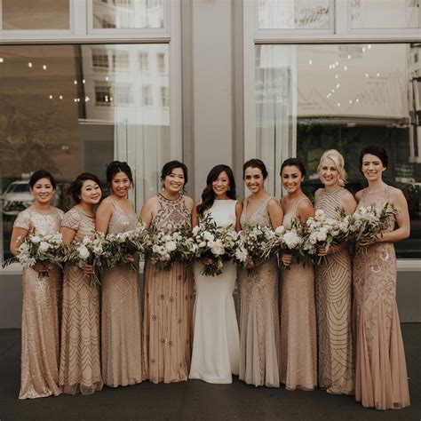 Gold Bridesmaid Dress Mismatched Different Bridesmaid Dresses