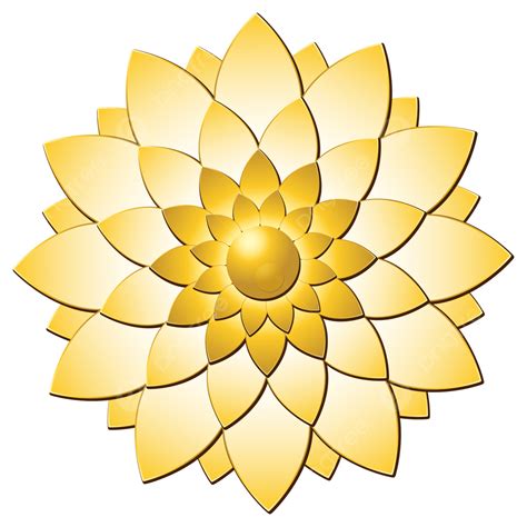 Golden Flowers Floral Vector Art Png Golden Floral Design Free Vector