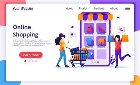 Online shopping concept landing page 1058361 Vector Art at Vecteezy