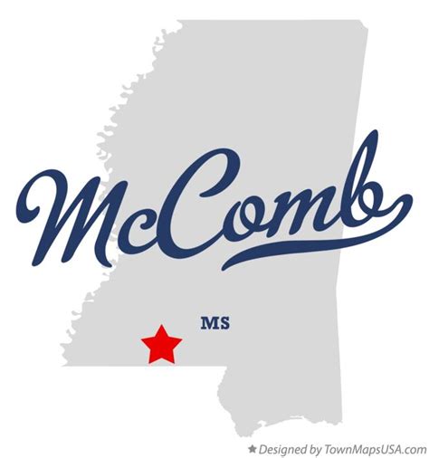 Map of McComb, MS, Mississippi