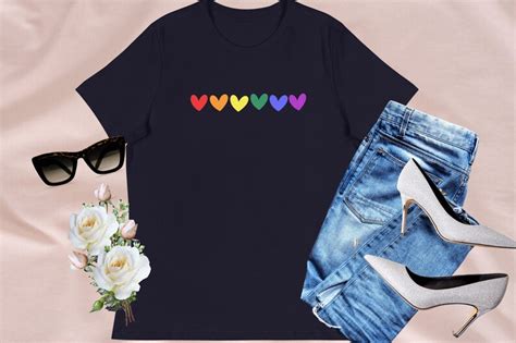 Women Pride T Shirt Rainbow Heart Shirt Gay Mom Shirt Pride Tshirt Gift