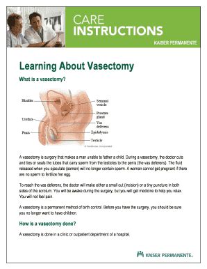 Fillable Online Learning About Vasectomy Fax Email Print PdfFiller