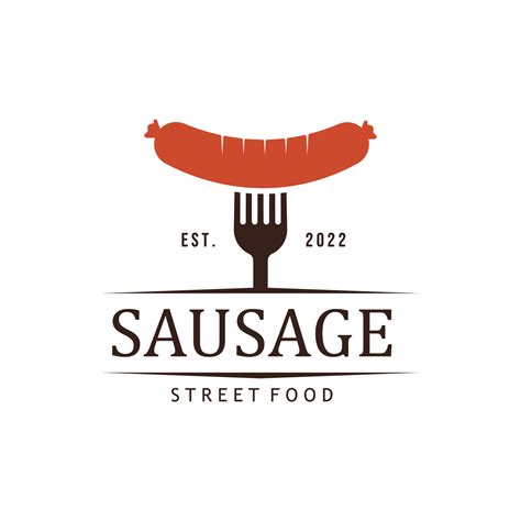 Sausage Logo Template Street Food Logo Icon Vector Art At