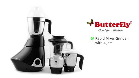 Butterfly Rapid Jar Watts W Juicer Mixer Grinder Black