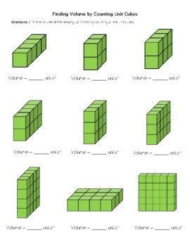 Finding Volume By Counting Unit Cubes WORKSHEET For Students In 2024