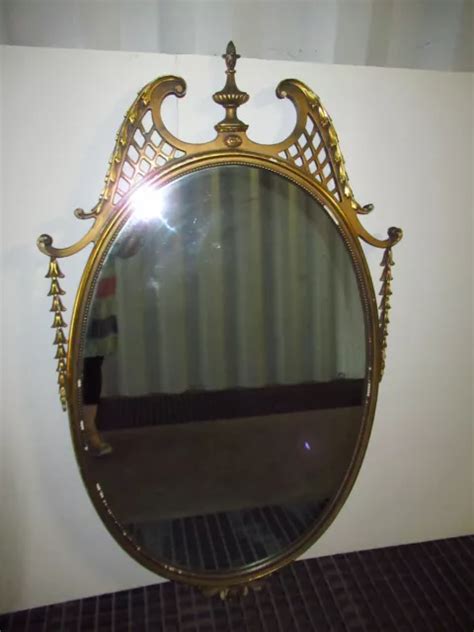 Ancien Miroir Glace Ovale En Bois Dor Style Baroque Des Ann Es N