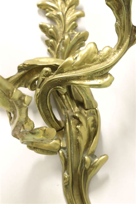 Antique 1920 S Solid Brass Rococo Style Candle Wall Sconce For Sale At