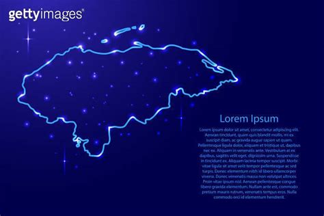 Map Honduras From The Contours Network Blue Luminous Space Stars For