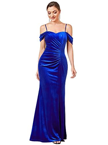 Look Elegant In This Fabulous Blue Velvet Evening Gown