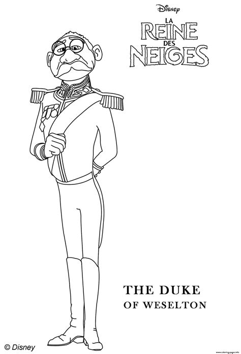 Duke Of Weselton From Frozen 2 Coloring Page Printable