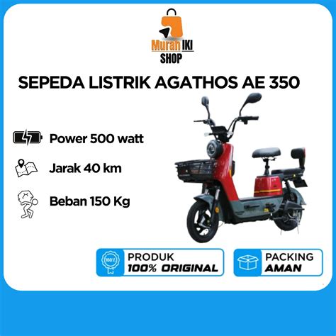 Jual Sepeda Listrik Agathos Ae Merah Shopee Indonesia