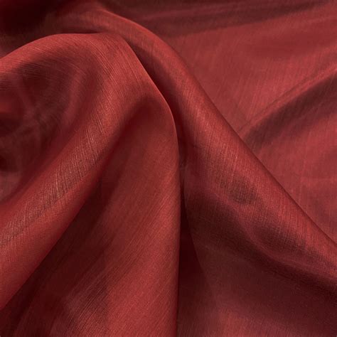 Burgundy Red Silk Organza Fabric — Tissus En Ligne