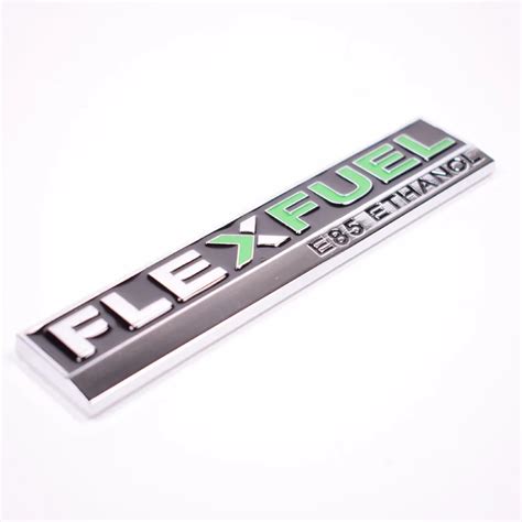 Chrome Metal Flex Fuel E85 Ethanol Car Emblem Badge Decals Sticker For