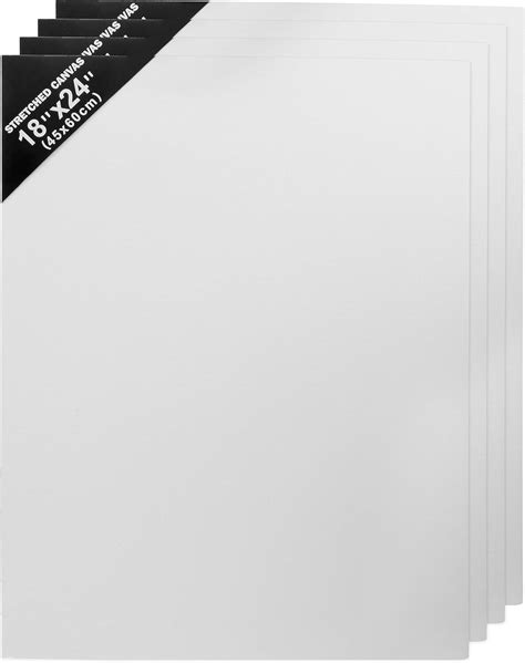 Belle Vous Canvas 4 Pack 60x45cm White Canvas 3mm Thick Blank