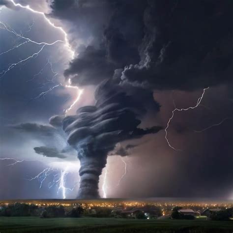 Premium Photo A Thunderstorm With Lightning Strikes Booming Thunder