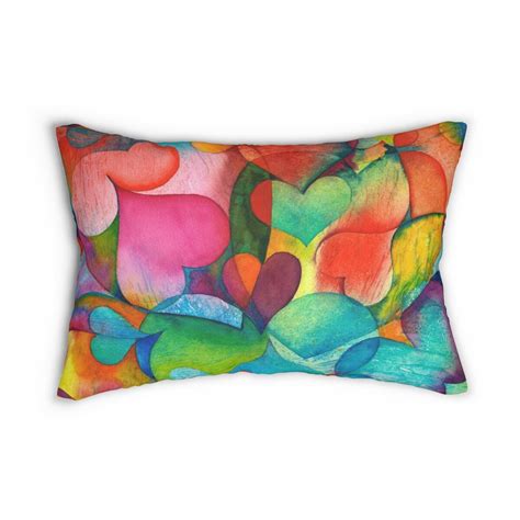 Colors Of Love Lumbar Pillow — Patrice Federspiel Watercolors
