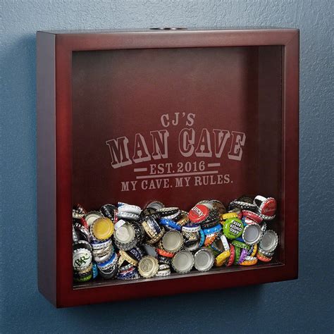 Man Cave Rules Beer Cap Collector Shadow Box Man Cave Decor Man Cave