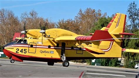 CL-415 Super Scoopers Start-Up, Takeoff & Landing - Like Crash in Italy ...