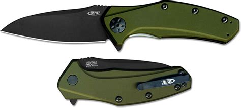 Zero Tolerance 0770ODBLK Black DLC Assisted Flipper Knife OD Green Aluminum USA Made