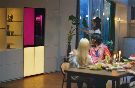 lg moodup refrigerator colour changing led panels bluetooth speaker