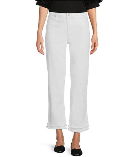 Code Bleu High Rise Straight Leg Double Frayed Hem Ankle Jeans Dillards