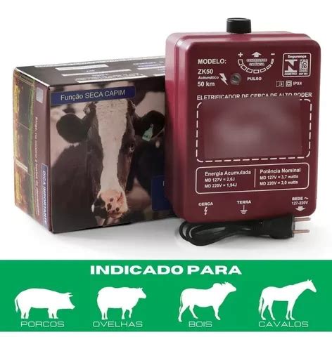 Aparelho De Choque El Trico Cerca Rural Zebu Km Bivolt Parcelamento