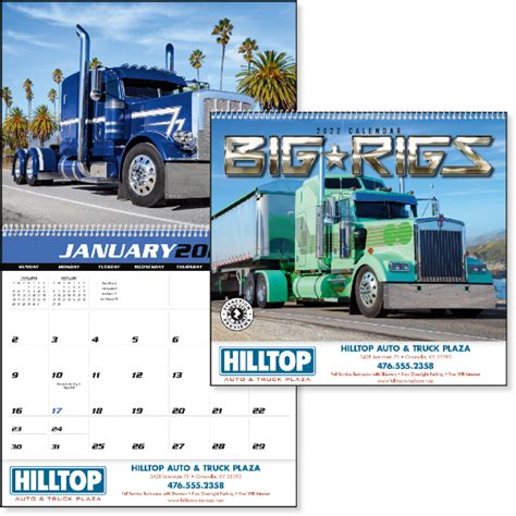 Big Rigs Calendar Truck Theme Items 324 Ea