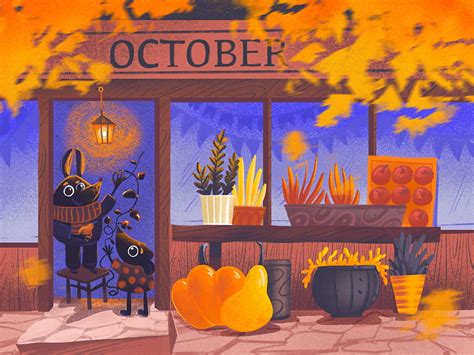 Autumn Vibes 3 Bright And Cosy Fall Illustrations Cozy Autumn Cartoon