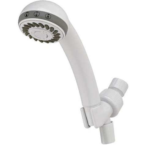 Aquasource White Hand Held Shower Head Self Cleaning Rubber Nozzles Reduce Clogging Delivers