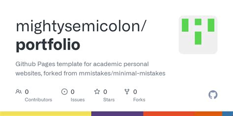 GitHub - mightysemicolon/portfolio: Github Pages template for academic ...