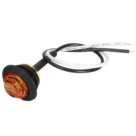 New 4pcs 12v24v Amber Mini Round Led Button Side Marker Lights Lamps