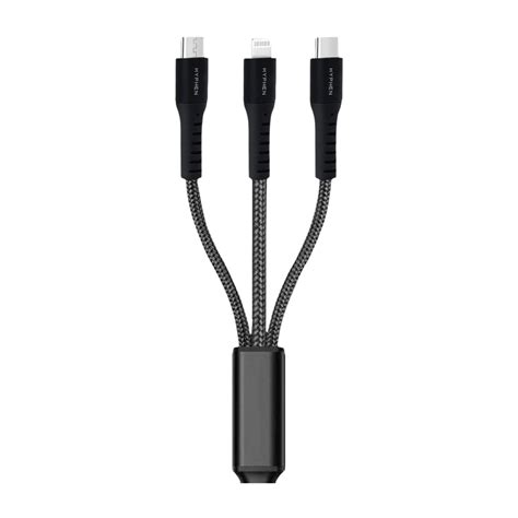 Buy Hyphen Type A To Type C Micro Usb Lightning 3 9 Feet 1 2m 3 In 1 Cable Aluminium Shell