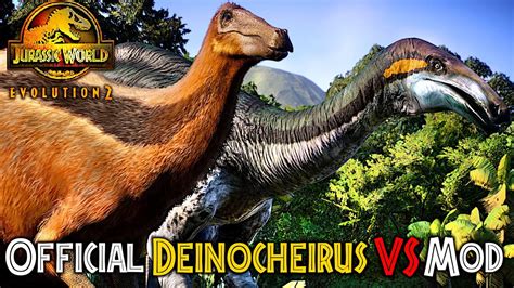 Deinocheirus Vs Deinocheirus Mod Comparison Jurassic World Evolution 2 Feathered Species Pack