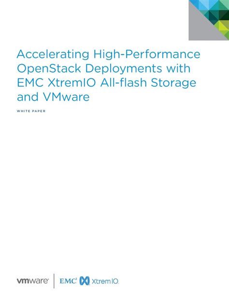 PDF Accelerating High Performance OpenStack VMware EMC TremI