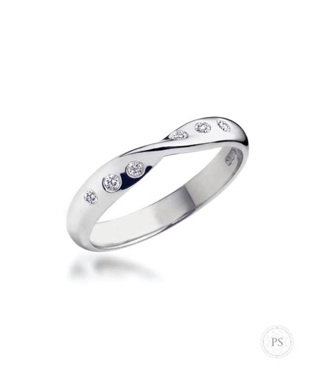 Pinched Diamond Set Wedding Band Platinum Phillip Stoner The Jeweller