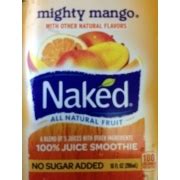 Naked Mighty Mango Juice Smoothie Calories Nutrition Analysis More Fooducate