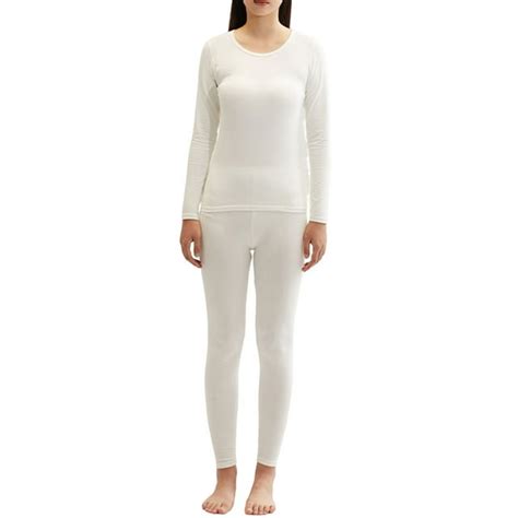 Thermal Underwear Set For Women Soft Cozy Long Johns Winter Warm Base Layer Top And Bottom For