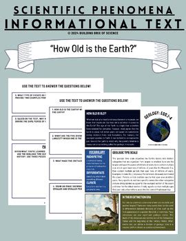 Geologic Time Scale PDF Digital Guided Reading Comprehension Activity