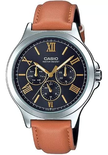 Rel Gio De Pulso Casio Reloj Mtp V L Audf Corpo Prateado Para