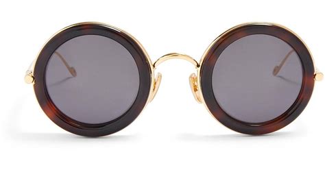 Loewe Round Sunglasses In Acetate In Metallic Lyst