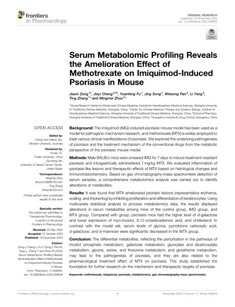 Pdf Serum Metabolomic Profiling Reveals The Amelioration Effect Of