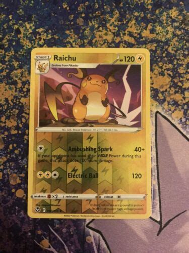 Raichu Reverse Holo Silver Tempest Nm M Pokemon Card