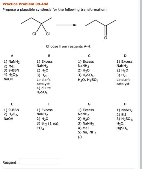 Solved Practice Problem D Propose A Plausible Synthesis Chegg