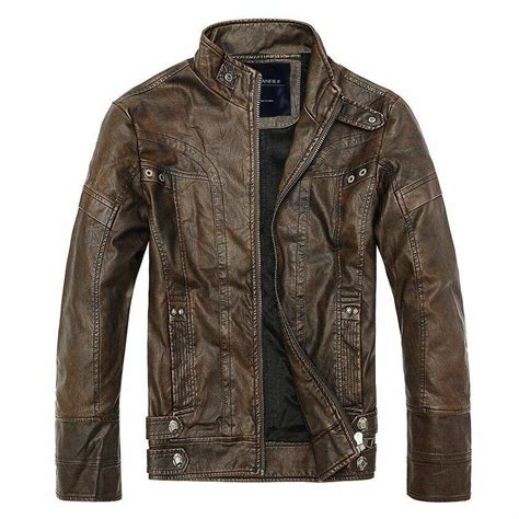 Comprar Jaqueta Em Couro Masculina Estilo Motoqueiro A Partir De R