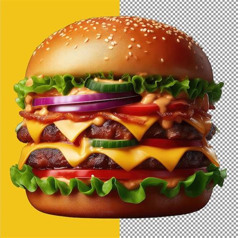 Premium Psd Double Patty Burger Png